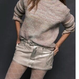 We the free gallivanting metallic skirt